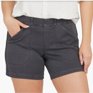 Charcoal Shorts Spanx 6” Twill Slimming Shaping | Elastic Waistband | Sz XL